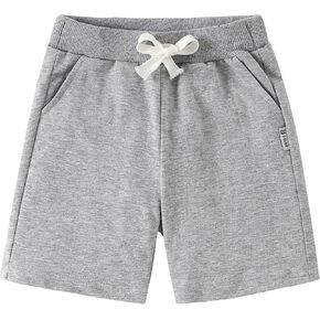 AIWUHE Toddler Boys Shorts Cotton Sport Shorts Summer Knee Length Solid Jogger Shorts Casual Pants Elastic Waist Short 2-7Y in Saudi Arabia