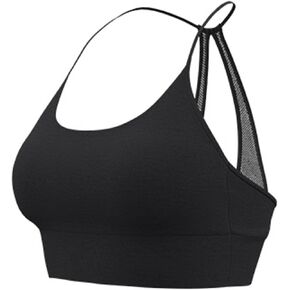 Sports Bras for Women Halter Racerback Workout Bra with Spaghetti Straps Scoop Neck Cross Mesh Back Gym Bra Running in Kuwait