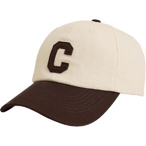 Beige Two-Color Embroidered Letter Baseball Cap in Saudi Arabia