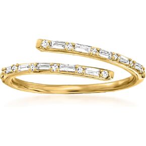 Pure Collection by Ross-Simons 0.23 ct. t.w. Diamond Bypass Ring in 14kt Yellow Gold in Saudi Arabia