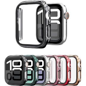 2-Pack Tempered Glass Case for Apple Watch Series 10 46mm. The Screen Protector for Apple Watch 46mm case is Made of PC Material and 9H Tempered Glass (Champagne Gold) in Saudi Arabia