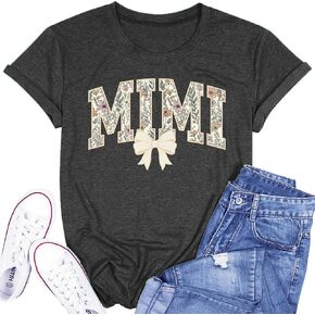Mama Shirts Bow Graphic Tee for Women Mom Shirt Vintage Casual Short Sleeve Trendy Mother Gift Tops for Women in Saudi Arabia