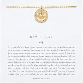 Bryan Anthonys Never Lost Necklace for Women - Inspirational Pendant with 14k Gold Plated Finish Over Brass, Dainty Minimalist Sentimental Jewelry, Nickel-Free Everyday Necklace Gift in Saudi Arabia