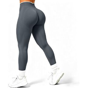 POWERASIA Butt Lifting No Front Seam Workout Leggings for Women Tummy Control High Waist Seamless Gym Running Leggings in Saudi Arabia