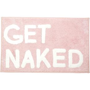LABEND HOME Get Naked Bath Mat 20" x 31.5" - Funny Bathroom Rug, Plush Microfiber Non-Slip Backing, Machine Washable Quick-Dry Bath Decor - Pink in Saudi Arabia