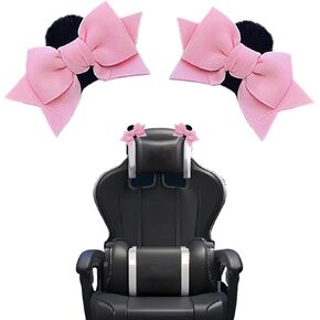 Tsangbaby Cute Bow Bear Ear Gaming Chair Decoration Bows for Chairs Lovely Chair Decoration Cute Gaming Accessories Room Decorate Pink in Saudi Arabia