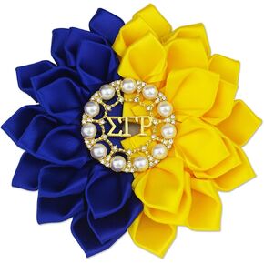 Sigmaa Gamma Rho Gift for Women 1922 SGR Pearl Brooch Pin Greek Sorority Brooch Pin Rhinestones Sorority Paraphernalia Gift for Sisterhood /5.5" Stain Flower Pin (SGR Flower 02) in Saudi Arabia