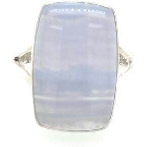 Natural Blue Lace Agate 925 Solid Sterling Silver Ring Size 8.75 in Saudi Arabia