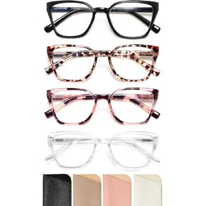 EYEURL 4 Pack Cat Eye Reading Glasses for Women Fashion Blue Light Blocking Readers Anti Glare/UV Rays Eyeglasses in Saudi Arabia