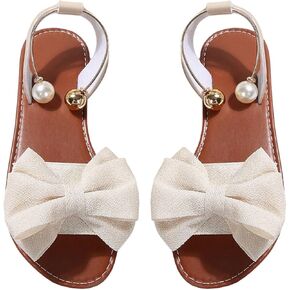 WDIRARA Women's Bow Flat Sandals Metallic Ankle Strap Open Toe Slide Sandals in Saudi Arabia