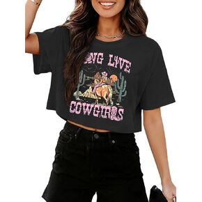Binshre Womens Short Sleeve Crops Tops Summer Graphic Tees Crew Neck Cropped T Shirts Casual Loose Fit Blouse in Saudi Arabia