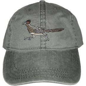 Tom's Bird Feeders Roadrunner Embroidered Cotton Cap Green in Saudi Arabia