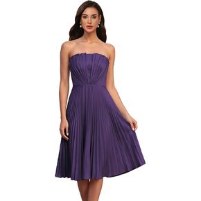 Pleated Bridesmaid Dresses Strapless Satin Maid of Honor Dress for Wedding in Saudi Arabia