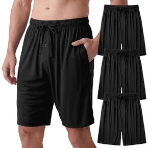 IGOLUMON Mens Pajama Shorts,Bamboo Rayon Men's Sleep Shorts,Breathable Lounge Shorts,Relaxed Fited Mens PJ Bottoms 3 Pack in Saudi Arabia