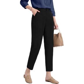 Houmous Womens Cotton Barrel Pants 26" 28" Stretch Lounge Golf Travel Casual Slacks Belt Loops Pockets in Saudi Arabia