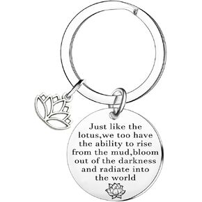 Lotus Flower Keychain Inspirational Gifts for Women Yoga Teacher Gift Lotus Flower Pendant Yoga Lovers Gift in Saudi Arabia