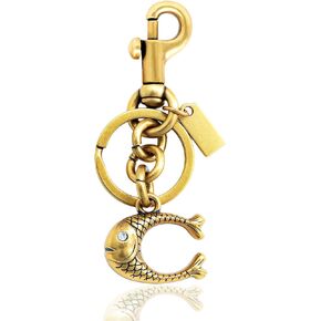 Bag Charm C for Handbags & Tote, Personalized C Initial Purse/Wallet Charms Gold with Keychain Clip in Saudi Arabia