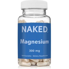 Naked Magnesium Glycinate Complex - 300mg Magnesium Supplement with Citrate & Malate - High Absorption Formula - Vegan, Non-GMO, Gluten-Free - 120 Capsules in Saudi Arabia