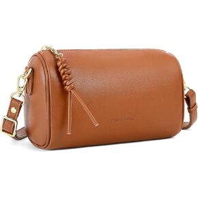 Peacocktion Crossbody Barrel Bag for Women Trendy Designer Vegan Leather Purses with Adjustable Strap in Saudi Arabia