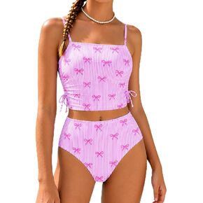 Azmxynol Girls Tankini Swimsuit Two Piece Seashell Print Bathing Suits for Girls Swim for Girls 7-14Y in Saudi Arabia