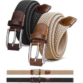 Men's Golf Belt 2 Pack - 1 3/8" Braided Stretch Elastic Web Belt, Gift Boxed for Casual Jeans, Sports & Work in Saudi Arabia