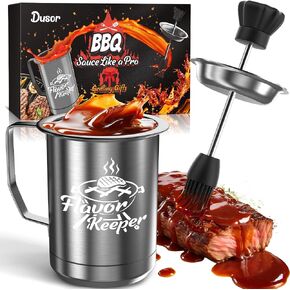 Dusor Gifts for Him Men Women BBQ Sauce Pot and Basting Brush Set, Father Day Gifts from Daughter Son Kitchen Gadgets, Grilling Gift for Men, Cooking Grilling Accessories Gift for Dad Husband in Saudi Arabia