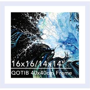 Wood 16x16 Frame Black with 14x14 Mat, for 40 x 40cm Diamond Art Painting, Display Picture 14 x 14 with Mat or 16 x 16 without Mat, Large 40x40 Picture Frame for Wall Hanging, Black, 1 Pack in Saudi Arabia