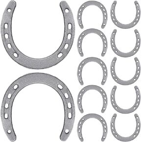 RhenosHpere 12 Pack Cast Iron Horseshoes,Good Lucky Horseshoe for Wall Decor,Horse Shoes Decorations for Cowboy Western Wedding Birthday Party(4.5x4.3 Inch) in Saudi Arabia