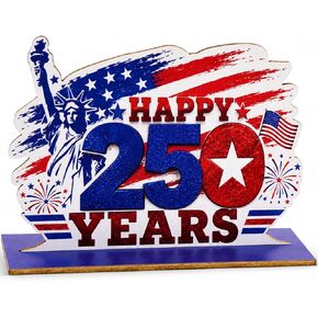 Patriotic 250 Years Decoration Sign, Happy 250 Years Wooden Tabletop Decor, America Anniversary Party Decorations, 4th of July Patriotic, 250 Anniversary in Saudi Arabia