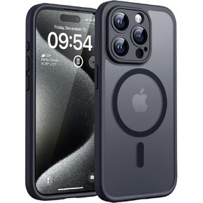 TOCOL Magnetic for iPhone 15 Pro Max Case, Upgraded Full Camera Protection, Compatible with Magsafe, Drop Protection, Translucent Matte Back Bumper Phone Cover 6.7-Inch（Black） in Saudi Arabia