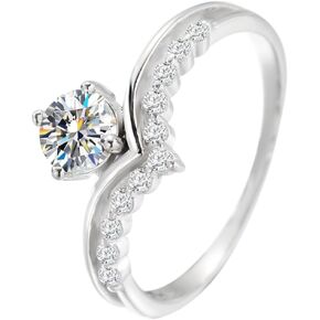 14K Gold Anniversary Rings for Women, 0.5ct Diamond Ring Round Cut, VVS1 D-Color, Promise Rings for Her in Saudi Arabia