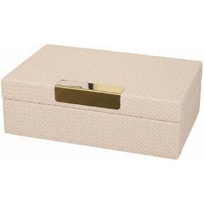 Faux Leather Jewelry Box Elegant Modern Trinket Case Hinged Lid Decorative Lidded Box for Interior Designers, Dressing Table, Office Desk, S, Woven A Apricot in Saudi Arabia