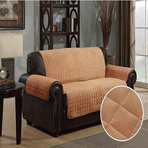 Furniture Protector Pet Cover Quilted Microsuede Loveseat 70 x 120 - Camel in Saudi Arabia