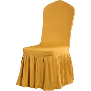 QueenBox® Chair Covers Dining Room Ruffled Skirt Slipcovers Multi-Color Chair Seat Covers Tiffan in Saudi Arabia