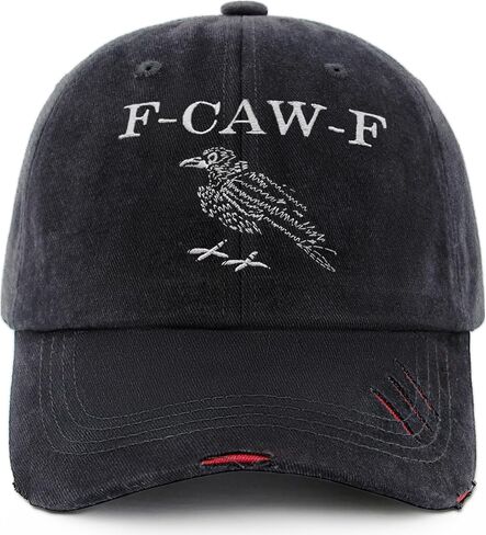 F-Caw-F Crow Hat,Adjustable Vintage Raven Embroidered Baseball Cap,for Men and Women in Saudi Arabia