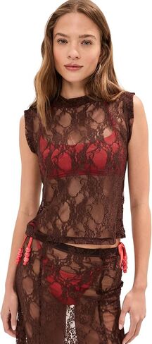 LE BOP Women's Ella Lace Tank Top in Saudi Arabia
