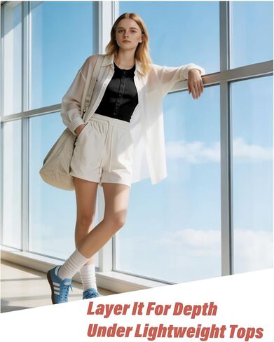 قمصان نسائية بدون أكمام بأزرار للأسفل، قمصان مقصوصة خفيفة الوزن ورقبة دائرية مضلعة ومتماسكة، ملابس Y2K، قطع علوية عصرية in Kuwait