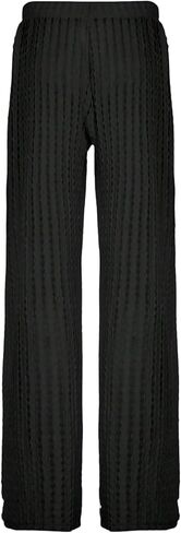 SOLY HUX Women's Textured Knit Pants Elastic Low Rise Wide Leg Beach Vacation Casual Long Trousers in Kuwait