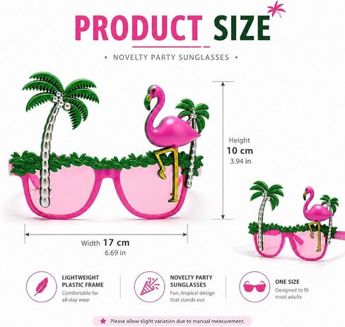 4Pcs Flamingo Party Glasses Tropical Luau Sunglasses Pink Hawaiian Eyewear Props for Women Men Plastic Beach Pool Photo Booth Accessory for Summer Dance Birthday Costume in Kuwait