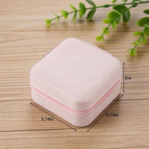 4PCS Small Travel Jewelry Case, Mini Jewelry Travel Box, Portable Jewelry Storage Organizer for Rings Earrings Necklaces Bracelet Bangle, Valentines Mothers Day Gifts for Womem Girls (Pink) in Saudi Arabia