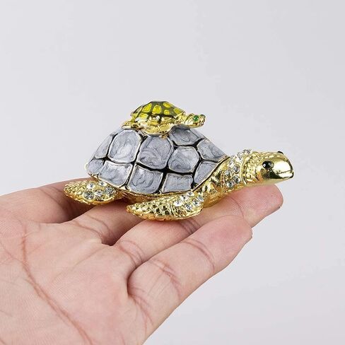 YU FENG Turtles Trinket Box Hinged and Crystal Lion Figurine Collectible in Kuwait