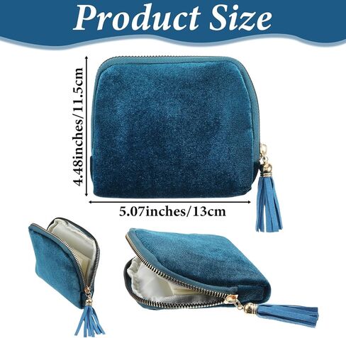 Travel Jewelry Case Organizer Portable Jewelry Pouch Small 5-Layer Velvet Zipper Pouch Bag for Crystal Bracelets Bangles Necklace Ring, Prevent Tangle Scratch in Saudi Arabia