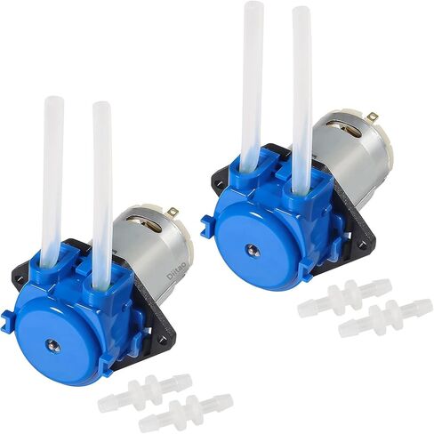 Diitao 2PCS 12V DC مضخة الجرعات تمعجية الجرعات رئيس تدفق منخفض مضخة تمعجية السائل مضخة الجرعات الصغيرة مع موصل لحوض السمك مختبر تحليلي أسود in Kuwait