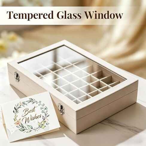 48 Grid Velvet Jewelry Tray Organizer with Transparent Lid, Stackable Display Case for Ring Earring Necklace Pendant Brooch Storage,Anti-Scratch Clear Cover Jewelry Holder for Women Girls in Saudi Arabia