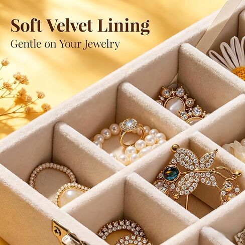 48 Grid Velvet Jewelry Tray Organizer with Transparent Lid, Stackable Display Case for Ring Earring Necklace Pendant Brooch Storage,Anti-Scratch Clear Cover Jewelry Holder for Women Girls in Saudi Arabia