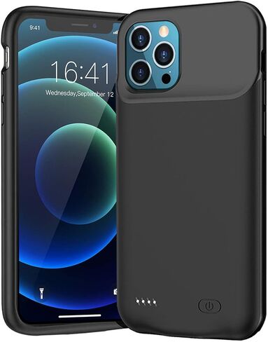 Battery Case for iPhone 15, Upgraded 10000mAh Portable Protective Charging Case with Wireless Charging Compatible with iPhone 15 (6.1 inch) Rechargeable Battery Pack Charger Cover with Carplay (Black) in Saudi Arabia