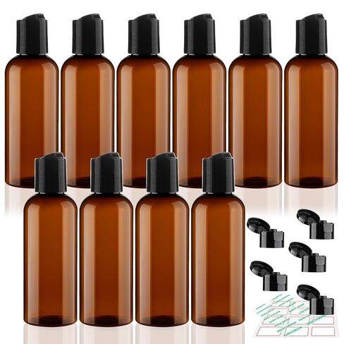 10 Pack 3.4 oz Travel Bottles for Toiletries TSA Approved Leak Proof Travel Size Containers Plastic Empty Shampoo Bottles with Labels Squeeze Bottle Toiletry Essentials Accessories(Clear) in Saudi Arabia