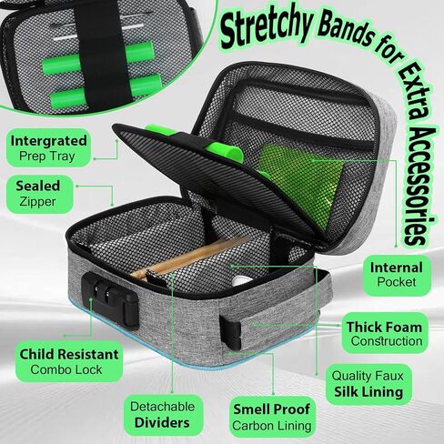 HNSHAG Odor Resistant Storage Bag with Combination Lock, Lockable Travel Organizer Case for Spices, Tea, Coffee, Personal Items, Home and Travel Use, Father’s Day Gifts Storage Box for Men in Saudi Arabia