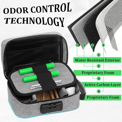 HNSHAG Odor Resistant Storage Bag with Combination Lock, Lockable Travel Organizer Case for Spices, Tea, Coffee, Personal Items, Home and Travel Use, Father’s Day Gifts Storage Box for Men in Saudi Arabia