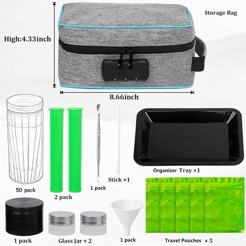 HNSHAG Odor Resistant Storage Bag with Combination Lock, Lockable Travel Organizer Case for Spices, Tea, Coffee, Personal Items, Home and Travel Use, Father’s Day Gifts Storage Box for Men in Saudi Arabia
